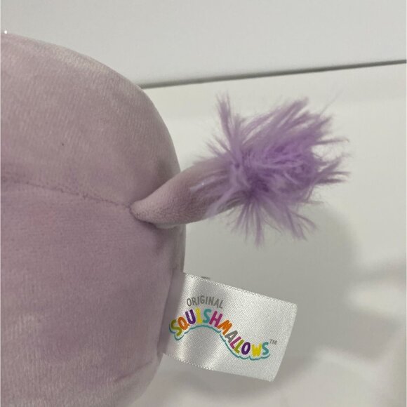 Squishmallows Official Kellytoys Plush 8 Inch Delzi the Purple Donkey Floral Bel - Picture 3 of 6